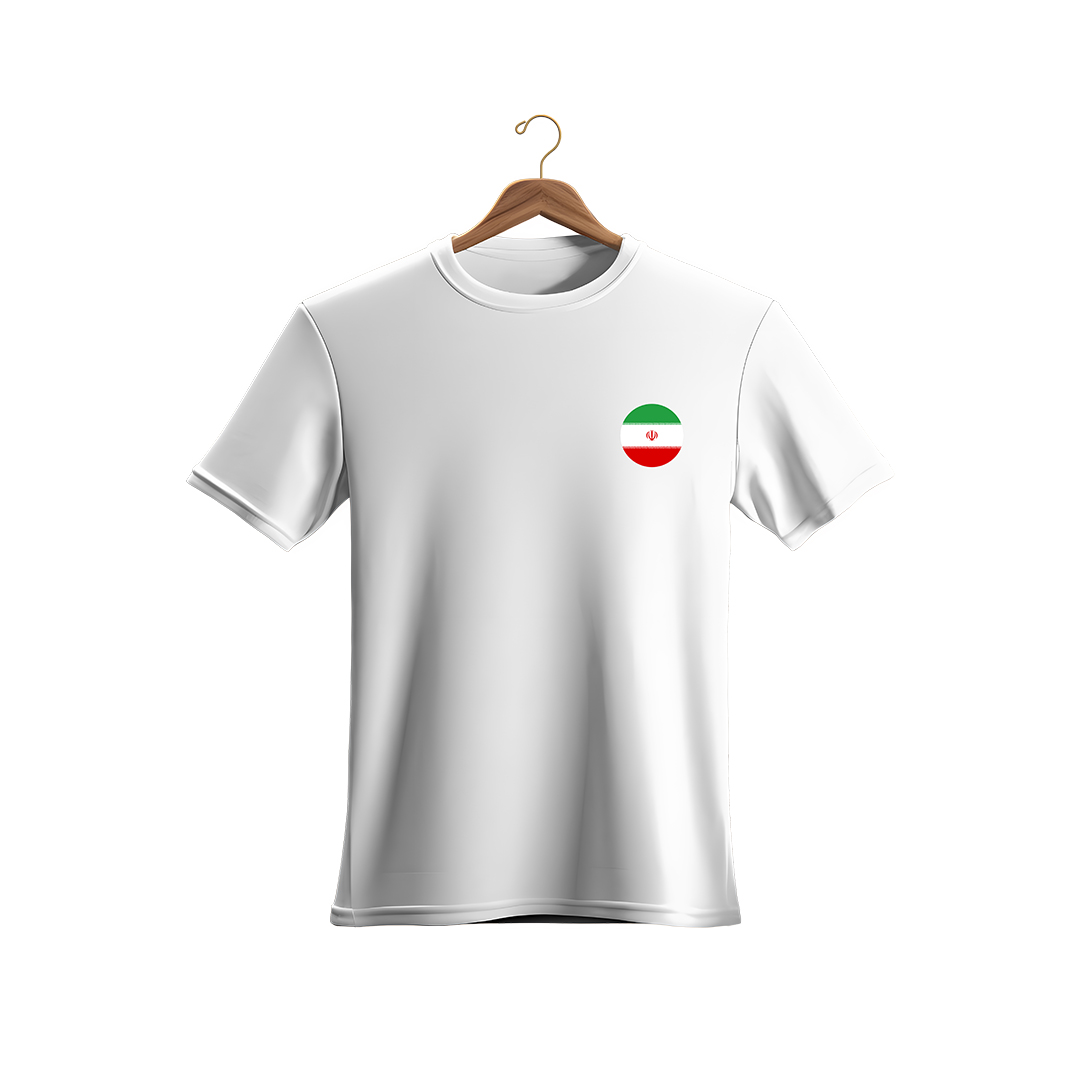 تیشرت پرچم ایران سفید